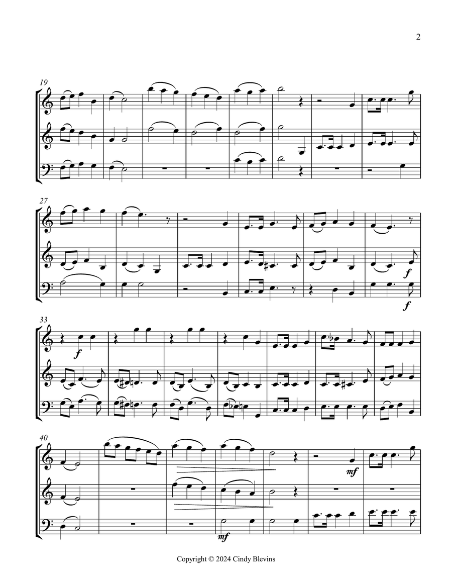 O Christmas Tree, for Two Violins and Cello String Trio scores gallery preview page 3