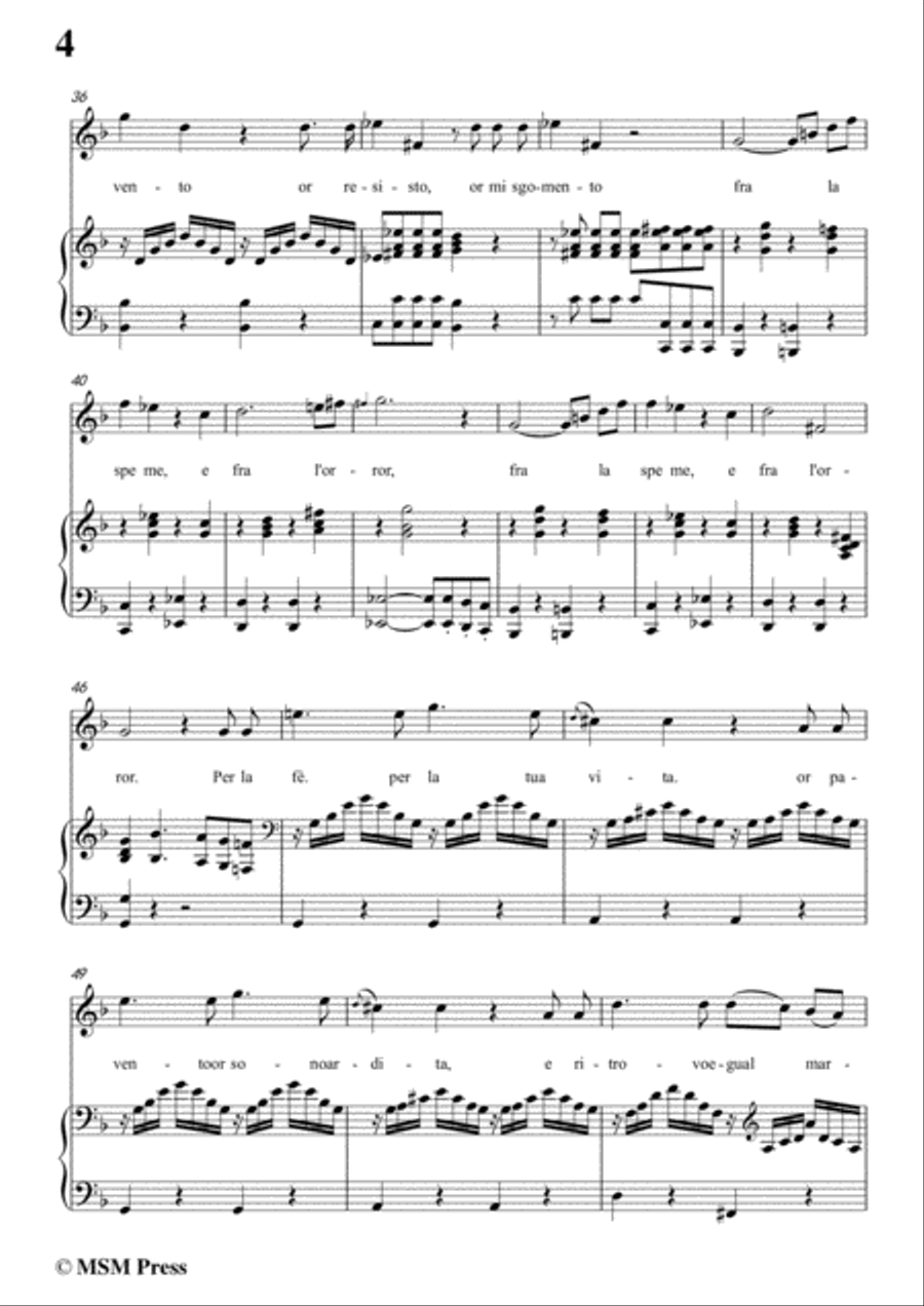 Schubert-Son fra l'onde,in d minor,for Voice&Piano Voice scores gallery preview page 6