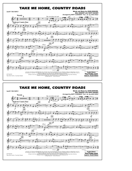 Take Me Home, Country Roads (arr. Matt Conaway) - 2nd Bb Trumpet
