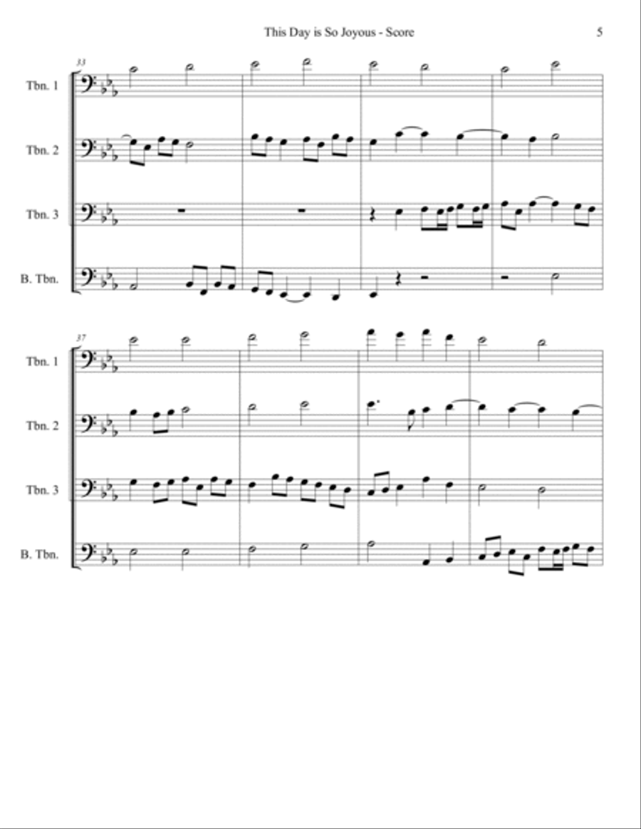 This Day is So Joyous - Trombone Quartet Trombone Quartet scores gallery preview page 5