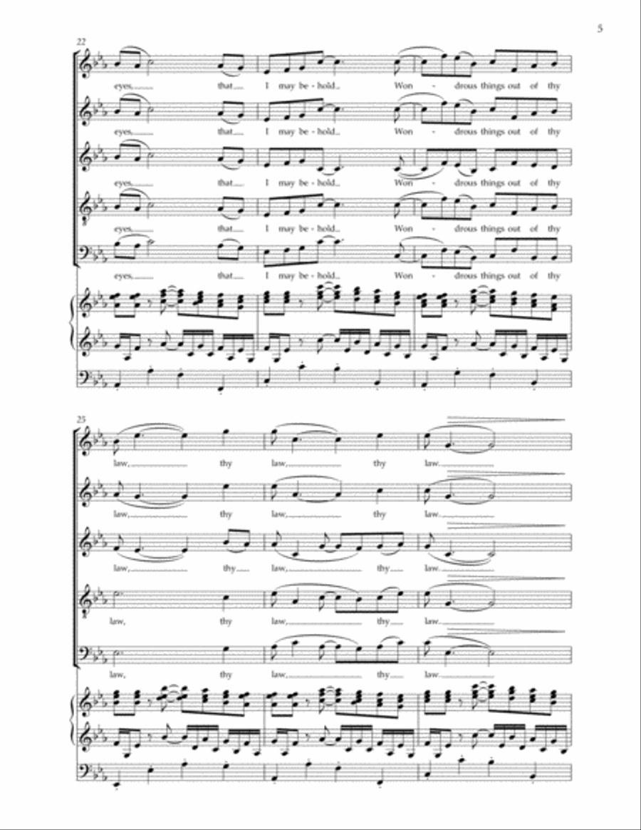 Open thou mine eyes SSATB scores gallery preview page 5