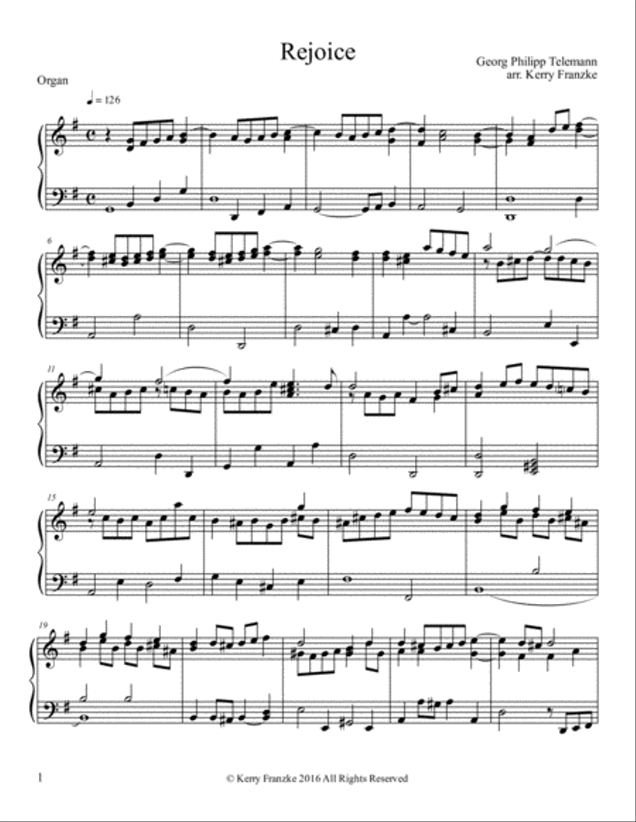 Rejoice Rejoice Organ Solo scores gallery preview page 1