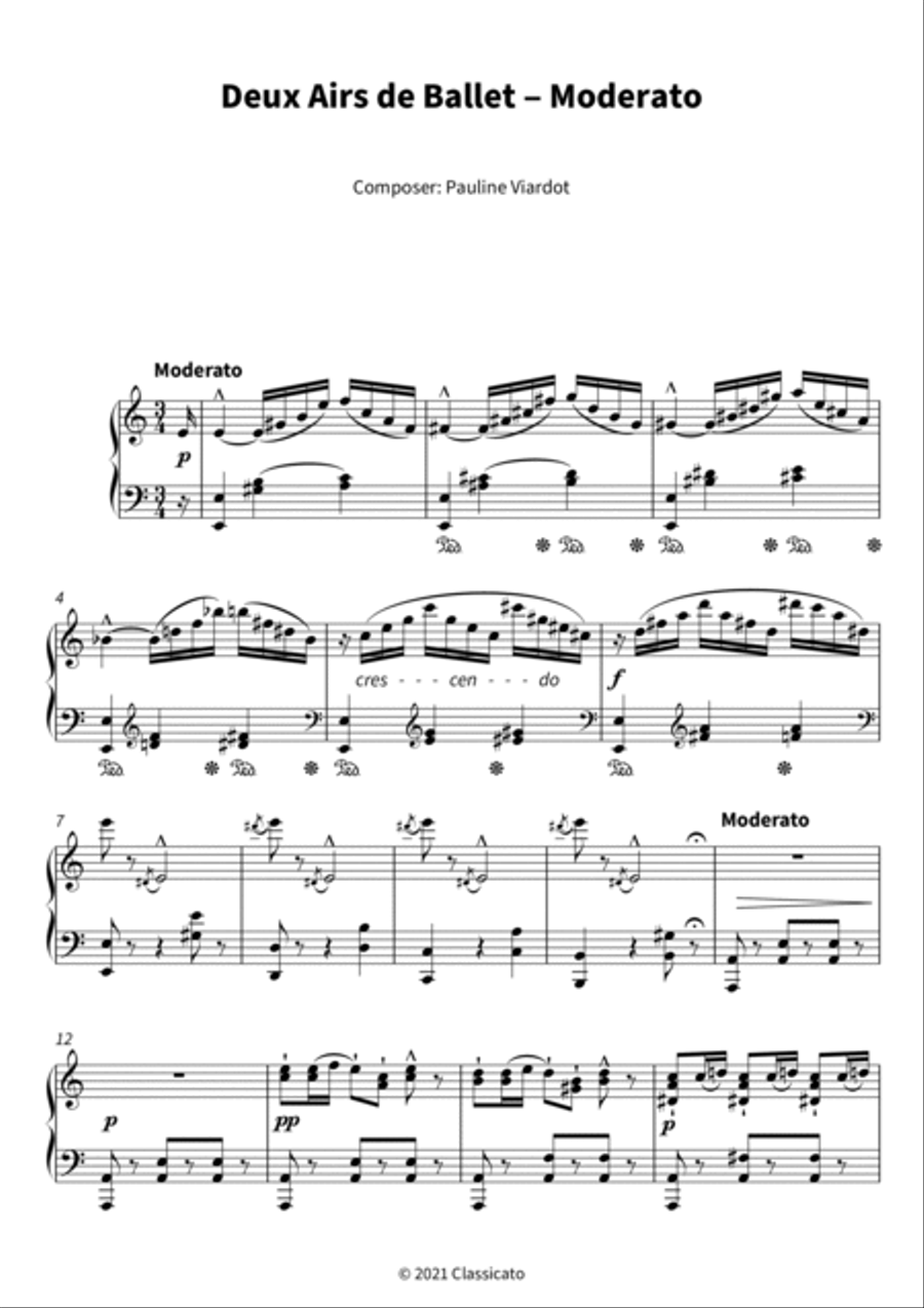 Deux Airs de Ballet - Moderato Piano scores gallery preview page 3