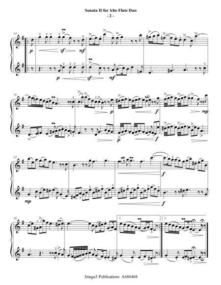 Sammartini: Sonata Op. 1 No. 2 for Alto Flute Duo image number null