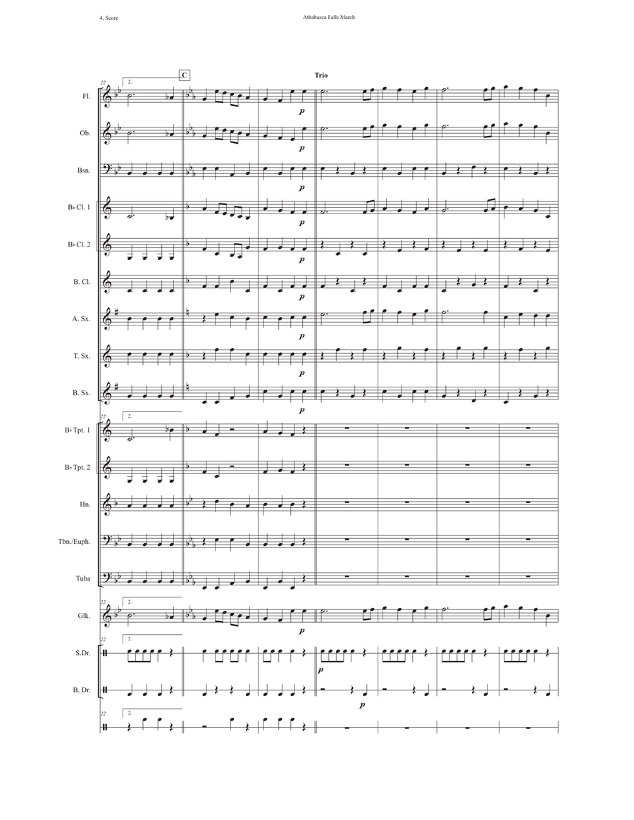 Athabasca Falls March Concert Band scores gallery preview page 4