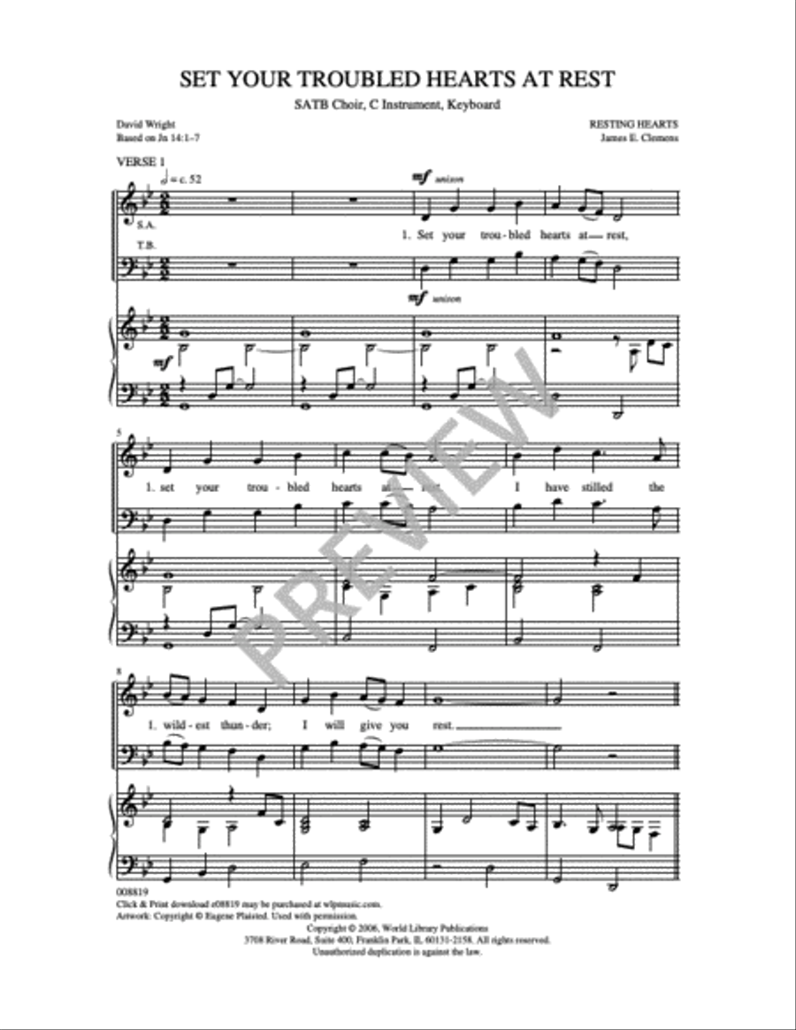 Set Your Troubled Hearts at Rest 4-Part scores gallery preview page 7