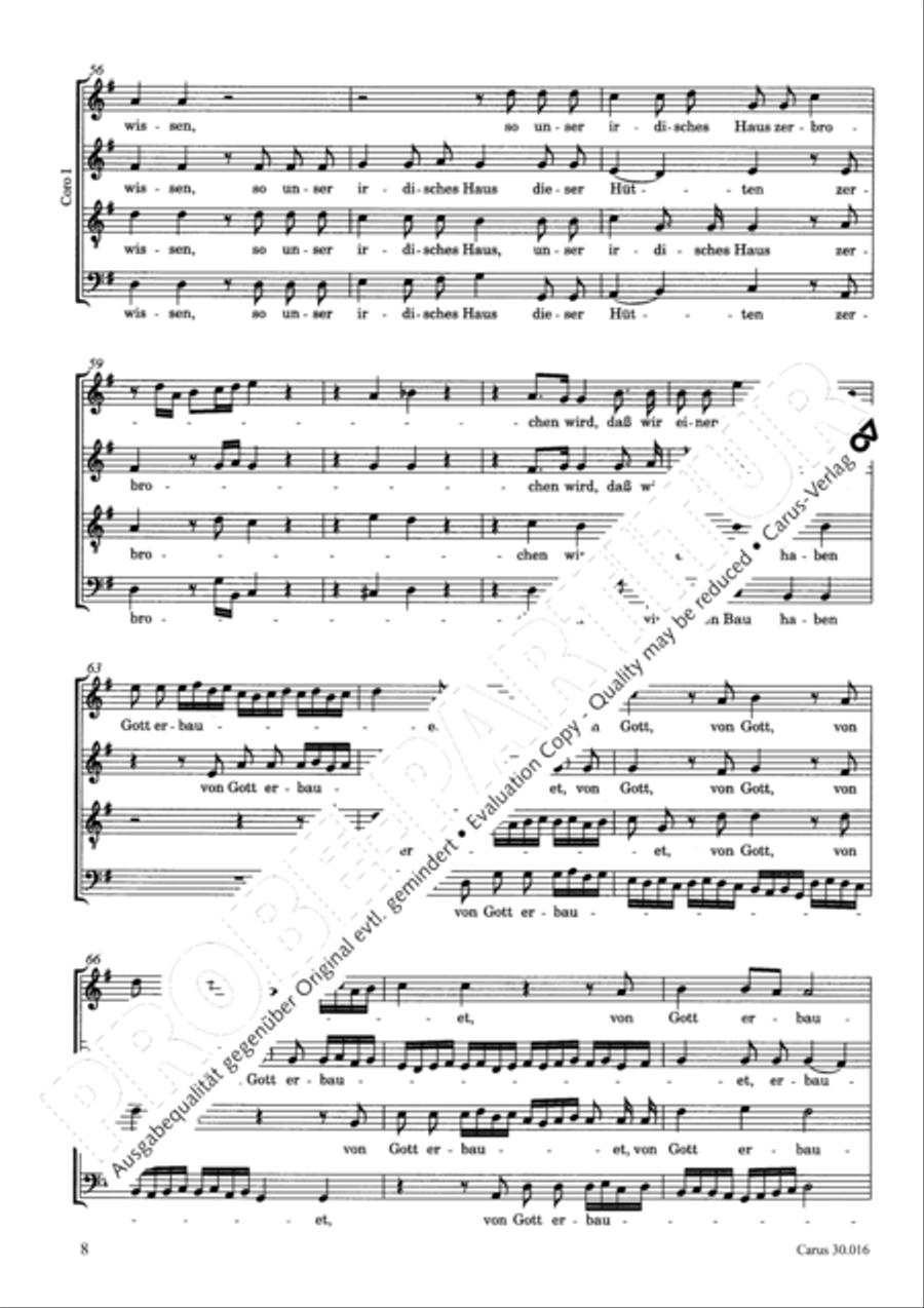 Wir wissen, so unser irdisches Haus 4-Part scores gallery preview page 9