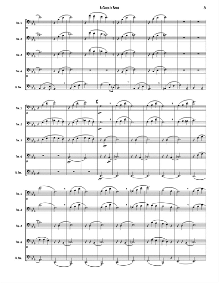 A Child Is Born Brass Quintet scores gallery preview page 3