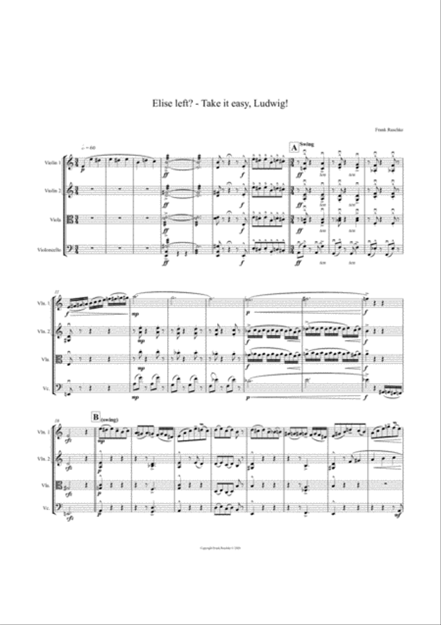 Elise left? - Take it easy, Ludwig! String Quartet scores gallery preview page 2