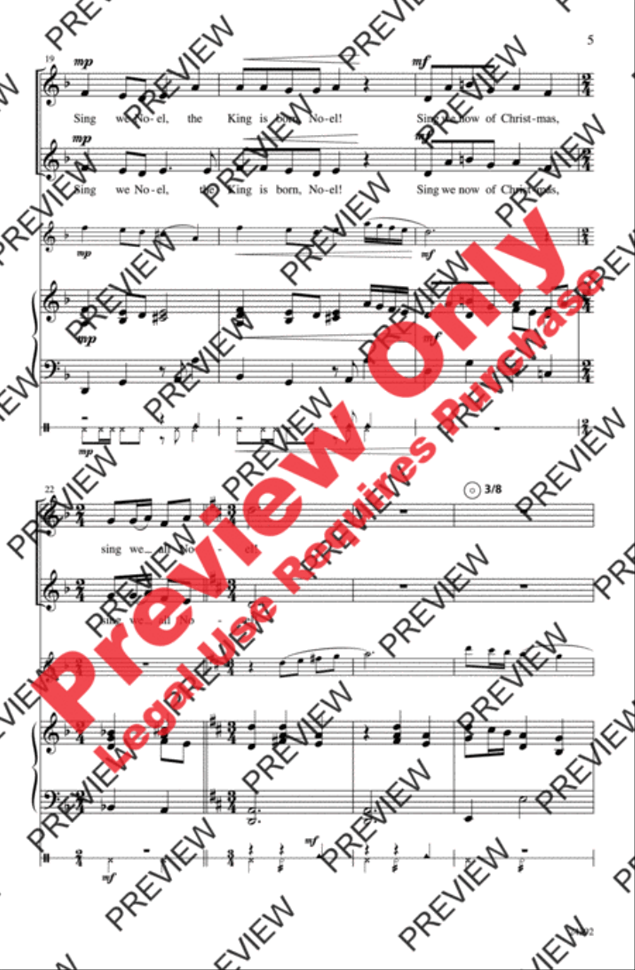 Sing We All Noel Unison Choir scores gallery preview page 5