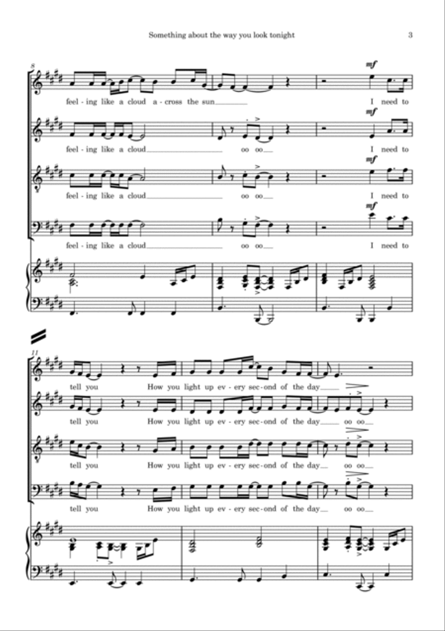 Something About The Way You Look Tonight 4-Part scores gallery preview page 3