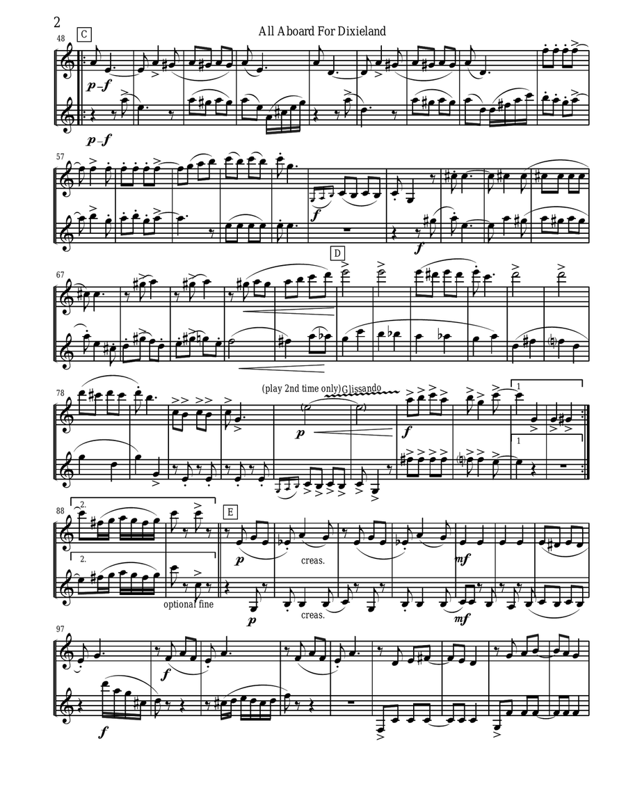 All Aboard for Dixieland for Clarinet Duet Clarinet Duet scores gallery preview page 2