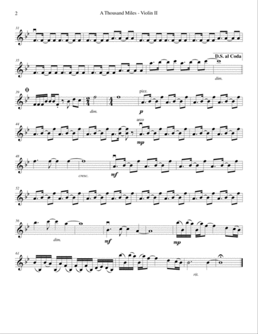 A Thousand Miles String Quartet scores gallery preview page 4
