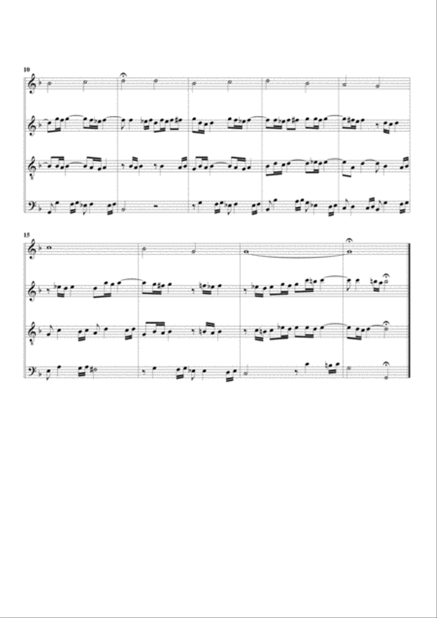 Christ ist erstanden, BWV 627 from Orgelbuechlein (arrangement for 4 recorders) Recorder scores gallery preview page 2