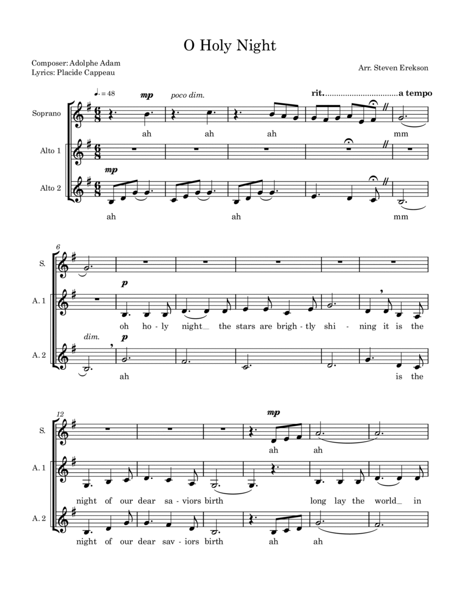 Oh Holy Night Small Ensemble scores gallery preview page 1