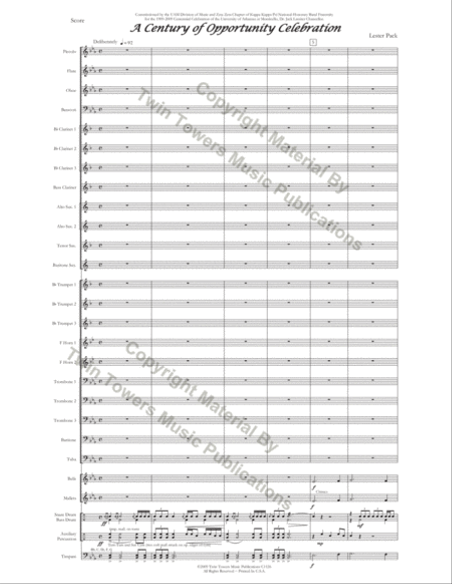 A Century of Opportunity Celebration Concert Band scores gallery preview page 3