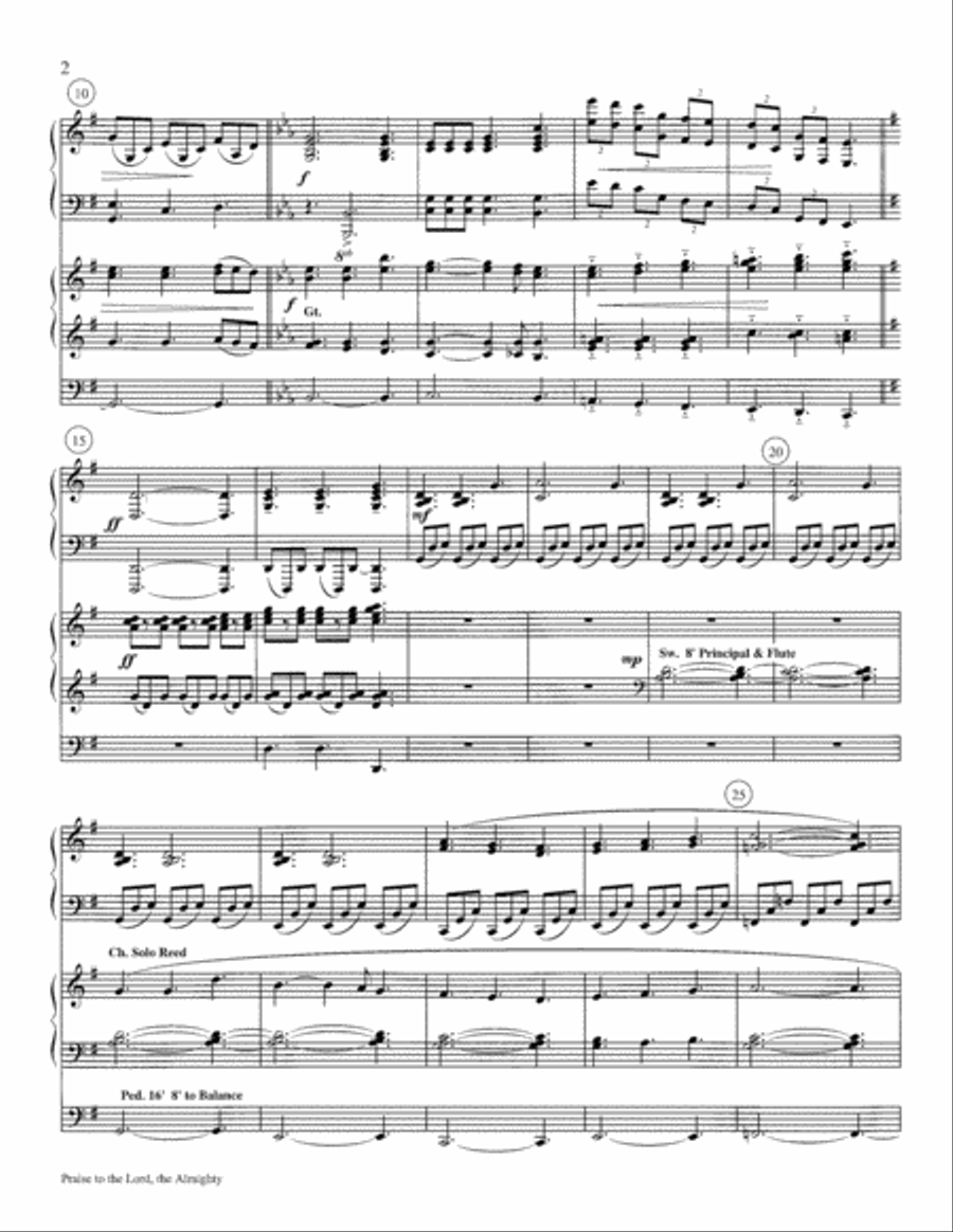 Praise to the Lord, the Almighty Piano scores gallery preview page 2