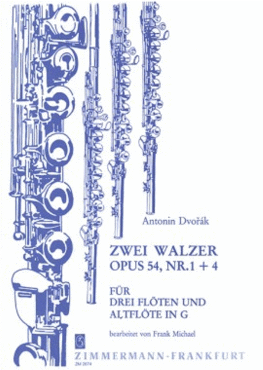 Two Waltzes Op. 54/1+4 Flute Quartet scores gallery preview page 1
