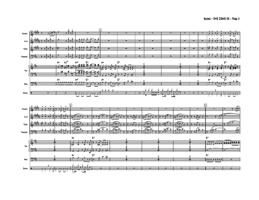 Oye Como Va Small Ensemble scores gallery preview page 4