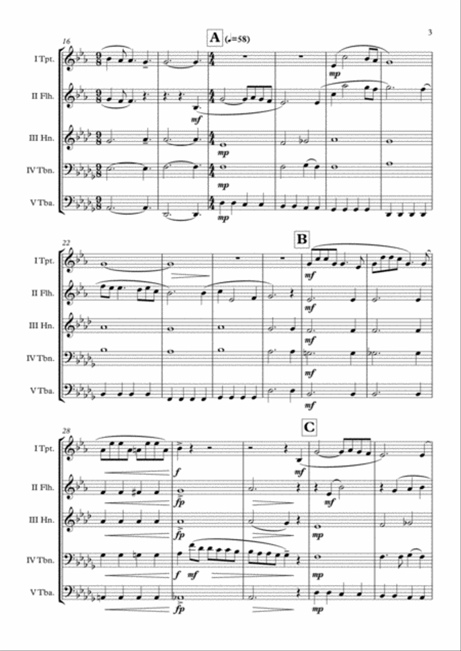Once Upon A Time In The West from the Paramount Picture ONCE UPON A TIME IN THE WEST Brass Quintet scores gallery preview page 4