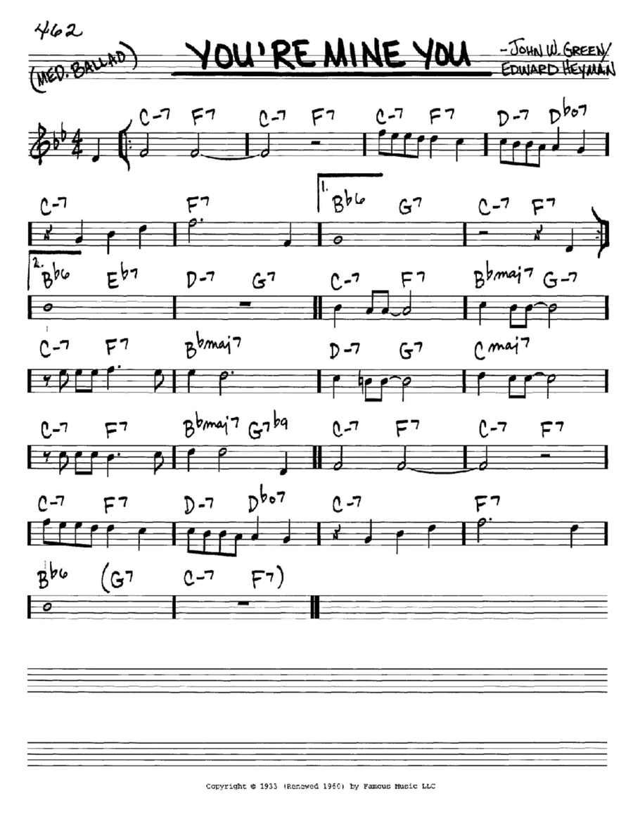 You're Mine You Piano scores gallery preview page 1