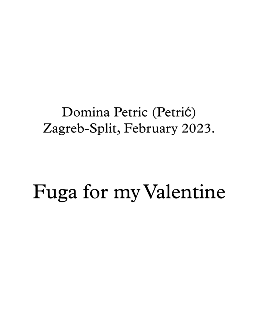 Fuga for my Valentine Piano, Vocal, Guitar scores gallery preview page 1