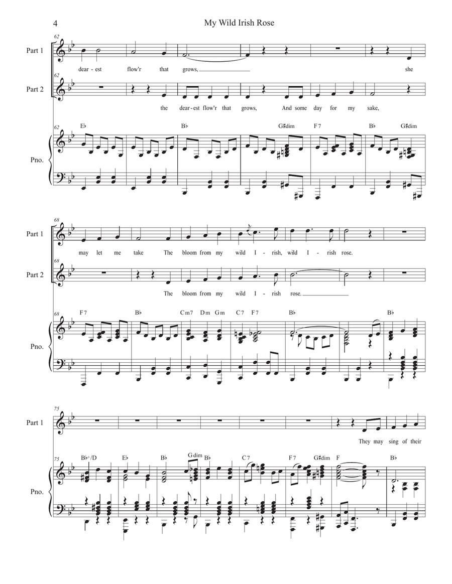 My Wild Irish Rose (2-part choir) 2-Part scores gallery preview page 4