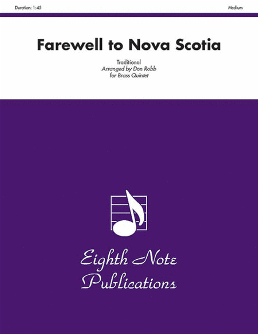 Farewell to Nova Scotia Brass Quintet scores gallery preview page 1