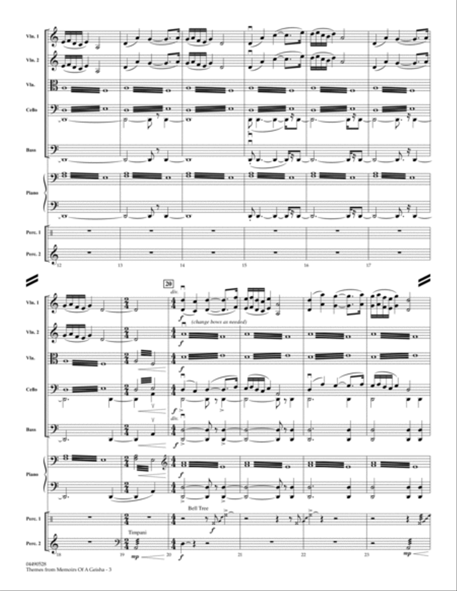 Themes from Memoirs of a Geisha - Full Score Score scores gallery preview page 3