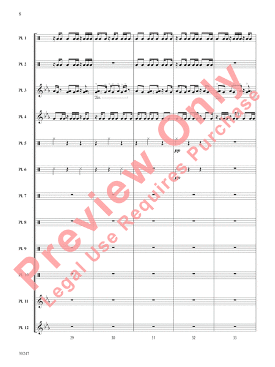 Clapping Music Variations Percussion Ensemble scores gallery preview page 9