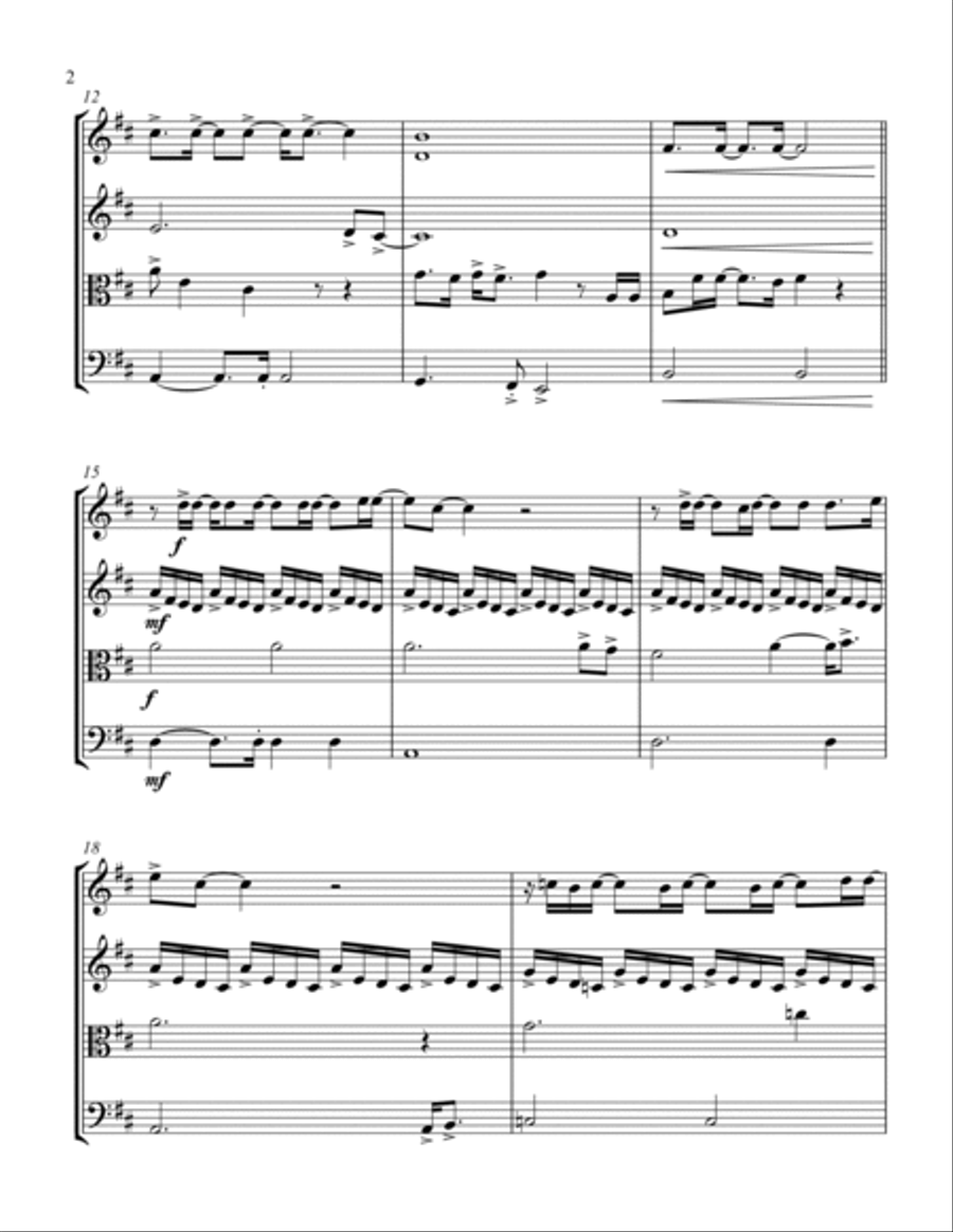 Comfortably Numb String Quartet scores gallery preview page 2