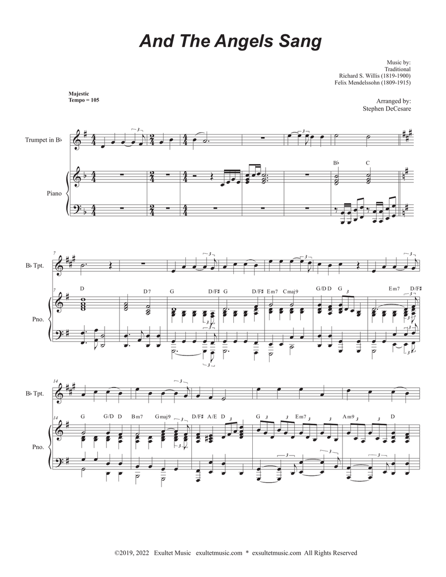 And The Angels Sang (Bb-Trumpet solo and Piano) B-Flat Trumpet scores gallery preview page 1