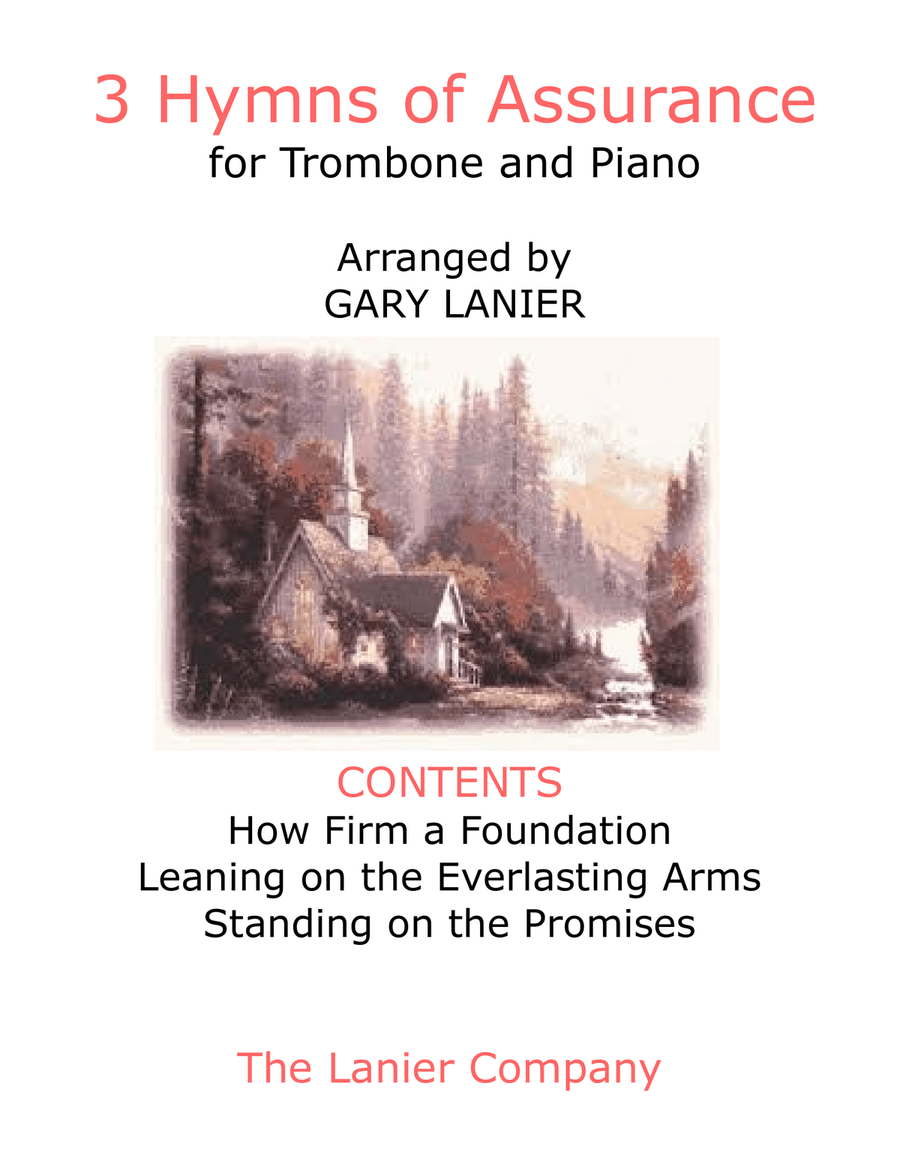 3 HYMNS OF ASSURANCE (for Trombone and Piano with Score/Parts) Piano scores gallery preview page 1