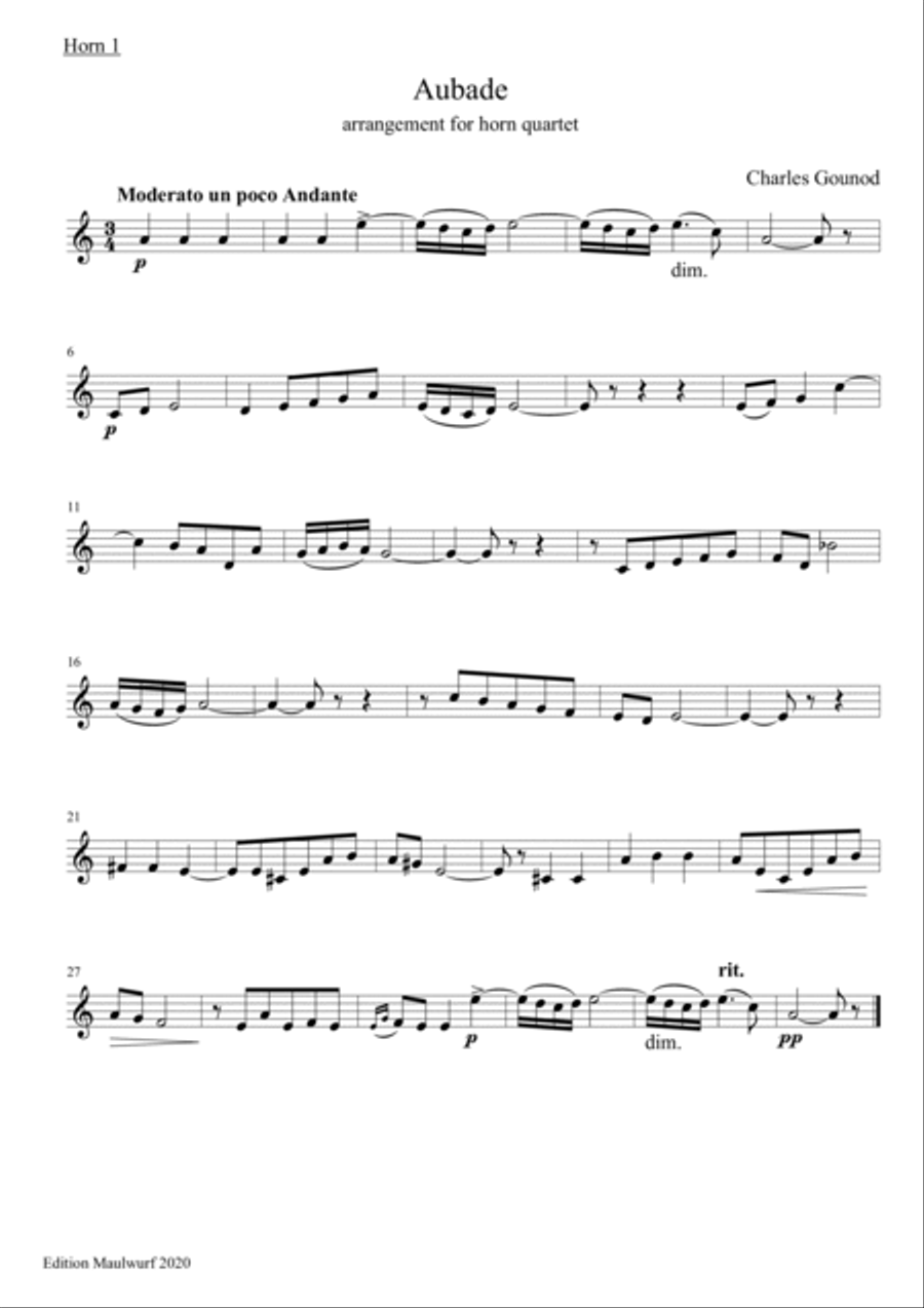 Aubade Brass Quartet scores gallery preview page 3