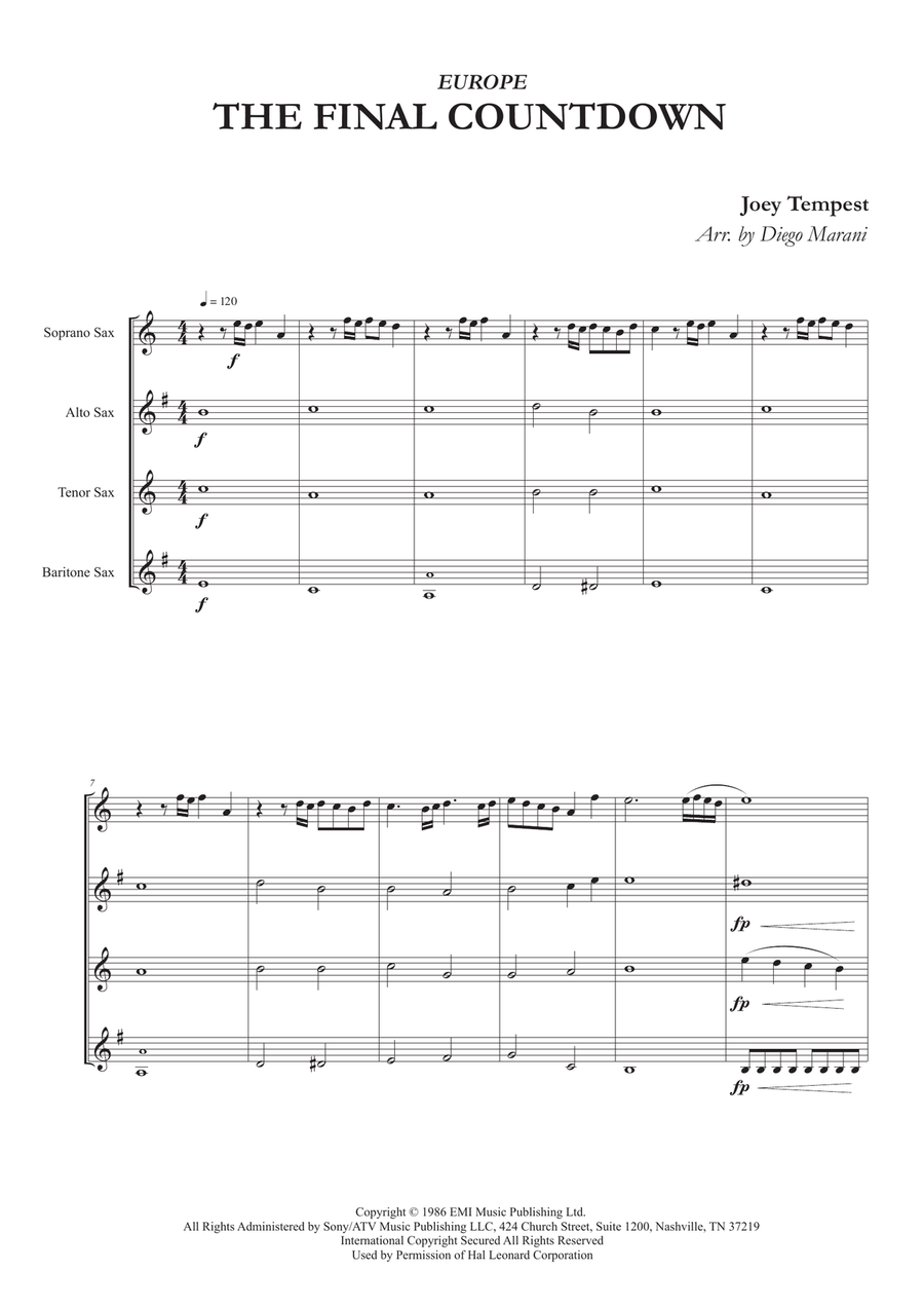 Final Countdown by Europe Woodwind Quartet - Digital Sheet Music page 3