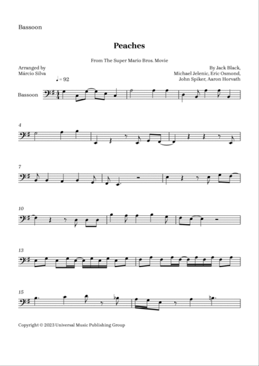 Peaches Bassoon scores gallery preview page 4