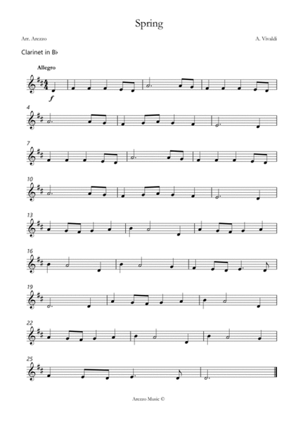 vivaldi spring easy Clarinet and Bassoon sheet music image number null