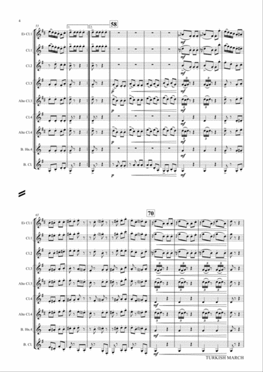 Turkish March & Laendler - Beethoven - Clarinet Quintet Clarinet Quintet scores gallery preview page 4