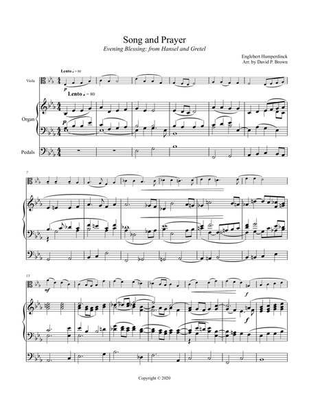 Song and Prayer (from Hansel and Gretel) for Viola and Organ image number null