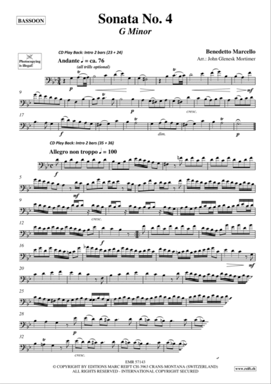 Sonata No. 4 Sonata No. 4 Bassoon Solo scores gallery preview page 3