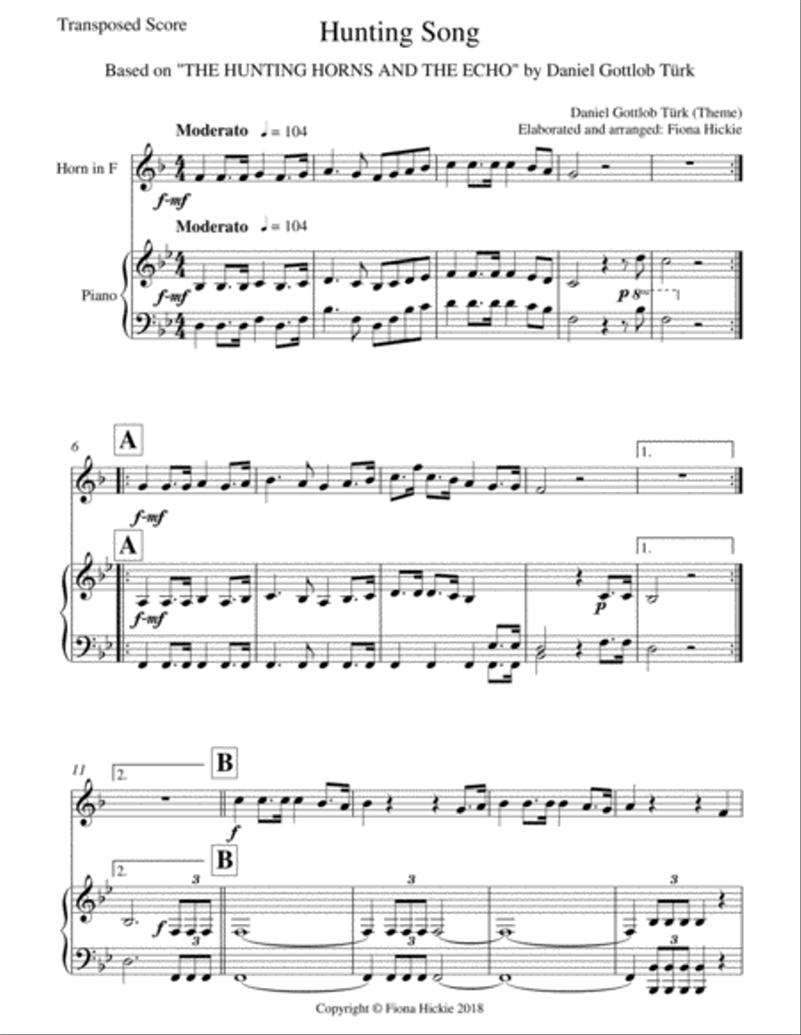 Hunting Song Horn scores gallery preview page 2