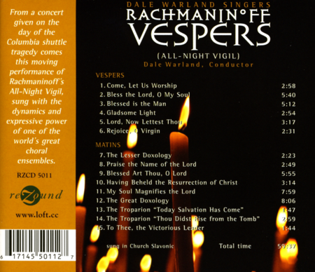 Rachmaninoff Vespers: All Nigh