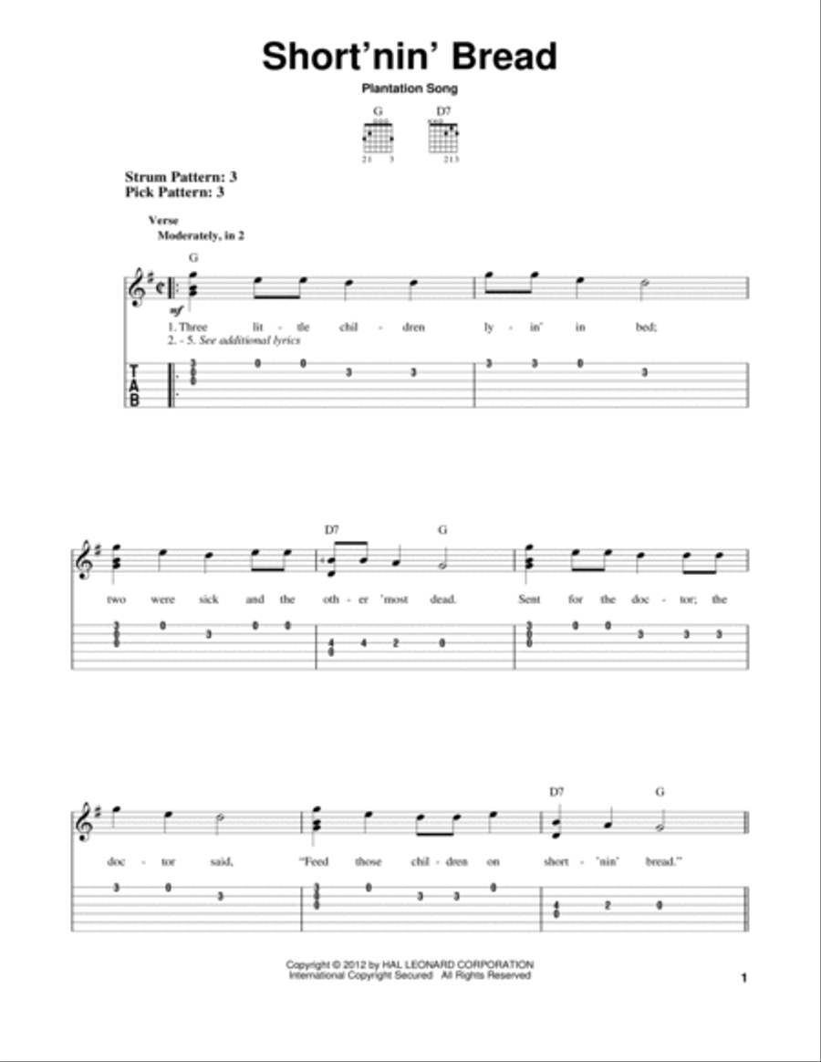 Short'nin' Bread Short'nin' Bread Acoustic Guitar scores gallery preview page 1
