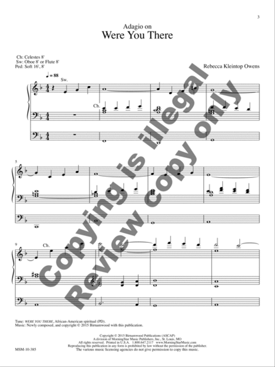 Were You There: Three Organ Pieces for Lent Organ scores gallery preview page 4