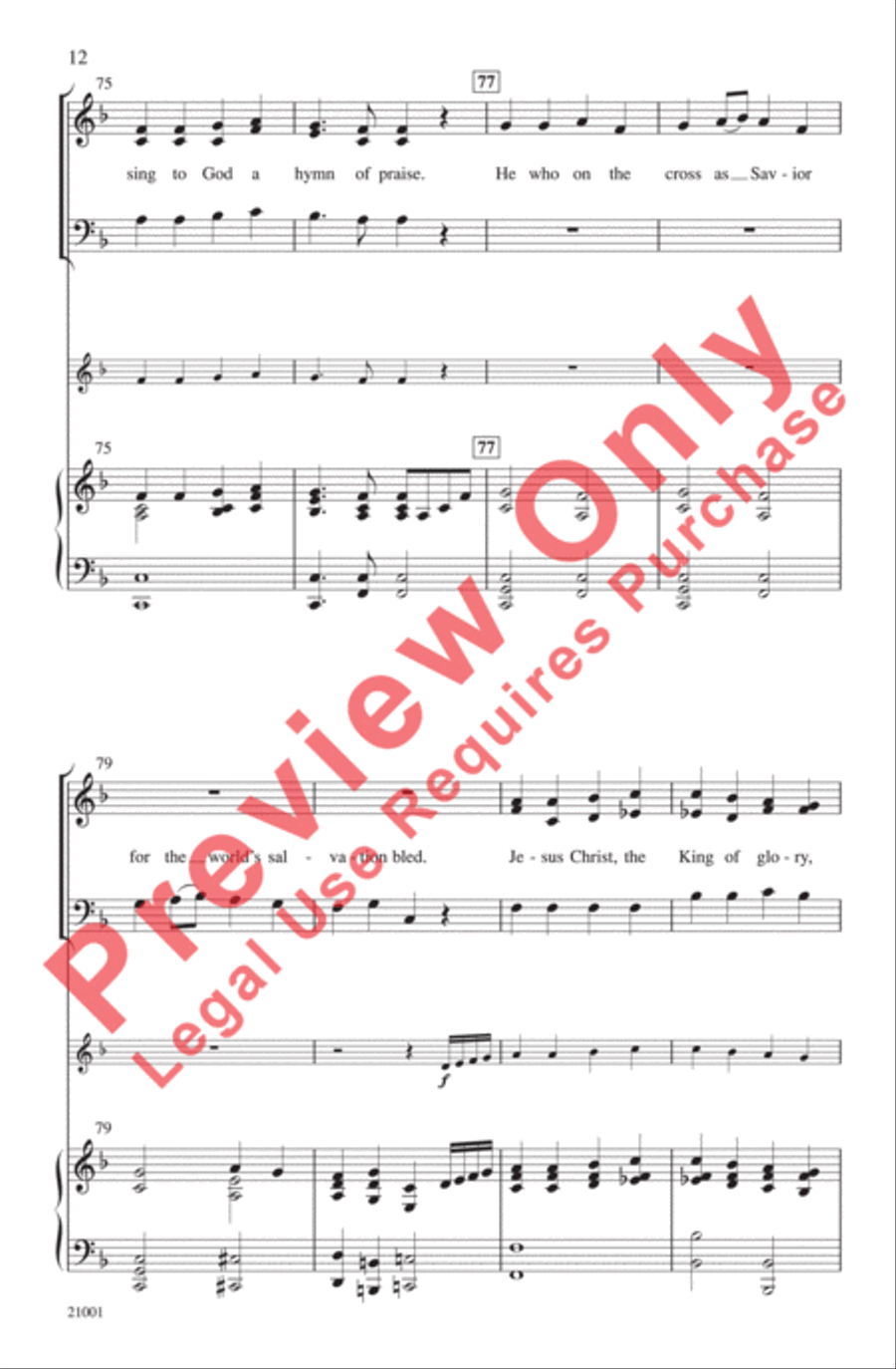 Risen Today! (An Easter Medley) 3-Part scores gallery preview page 12