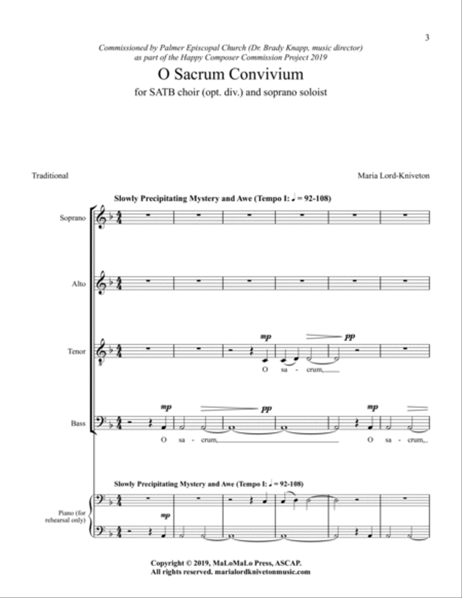 O Sacrum Convivium O Sacrum Convivium 4-Part scores gallery preview page 3