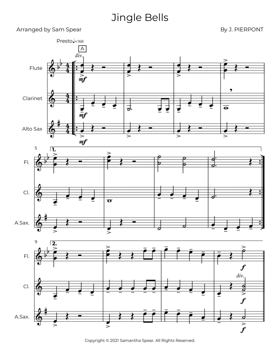 Jingle Bells Small Ensemble scores gallery preview page 1
