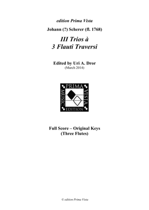 Johann Scherer, III Trios for Three Flutes, Score