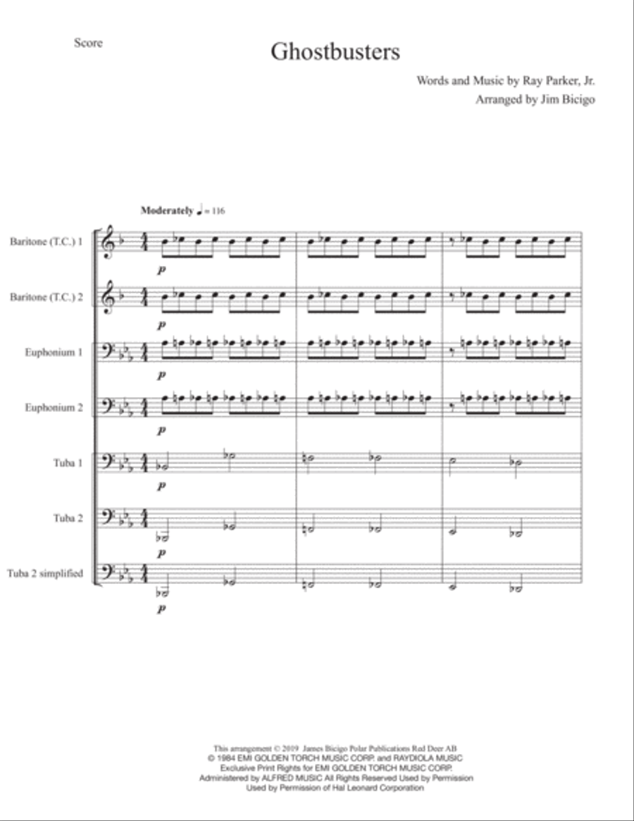 Ghostbusters Choir scores gallery preview page 1