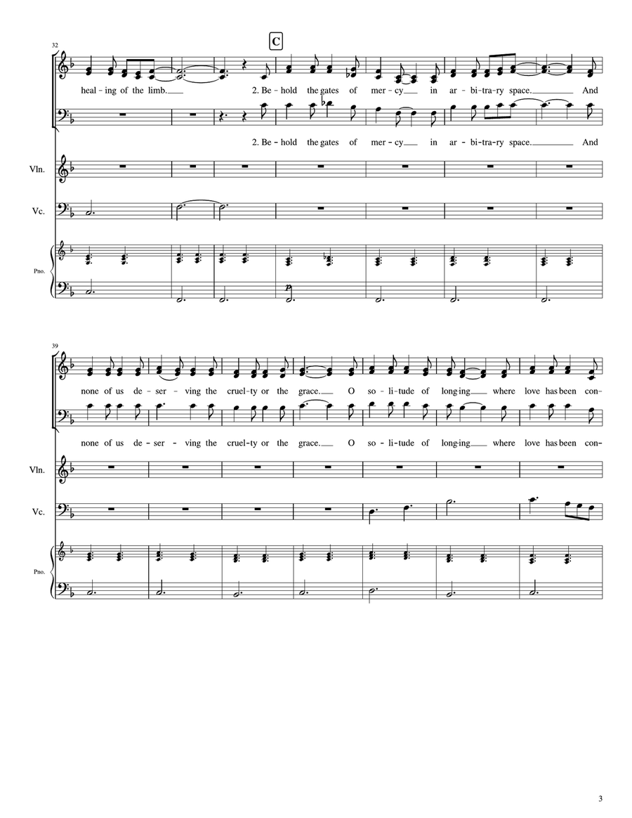Come Healing 4-Part scores gallery preview page 3